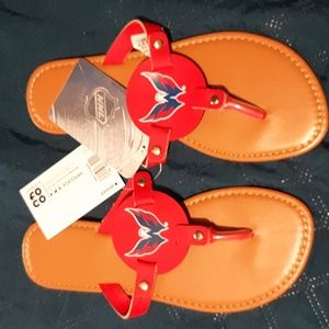 Women's Washington Capitals Die-Cut Logo Flip Flops